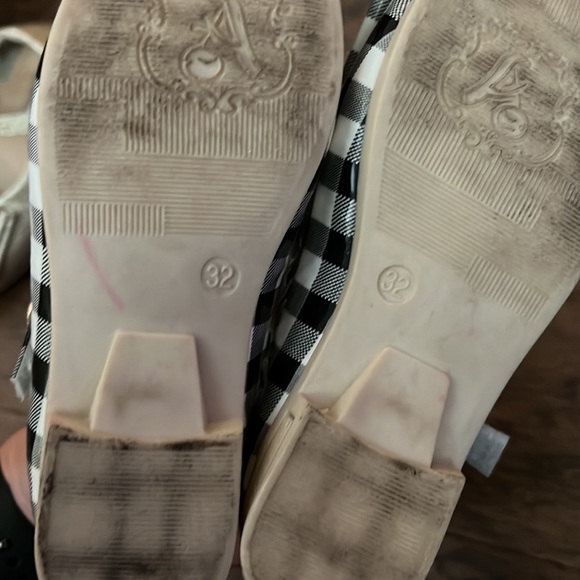 Black and white plaid bow shoes - Picture 4 of 6